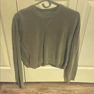 La Hearts Olive Green Long Sleeve Cropped Tee